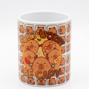Taza Kawaii Capibara Edición Don't Worry Be Capy